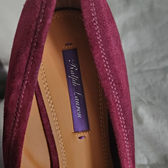 Ralph Lauren Purple Label Eline Calf-Suede Loafer Shoes Italy Sz 38 1/2 - US8